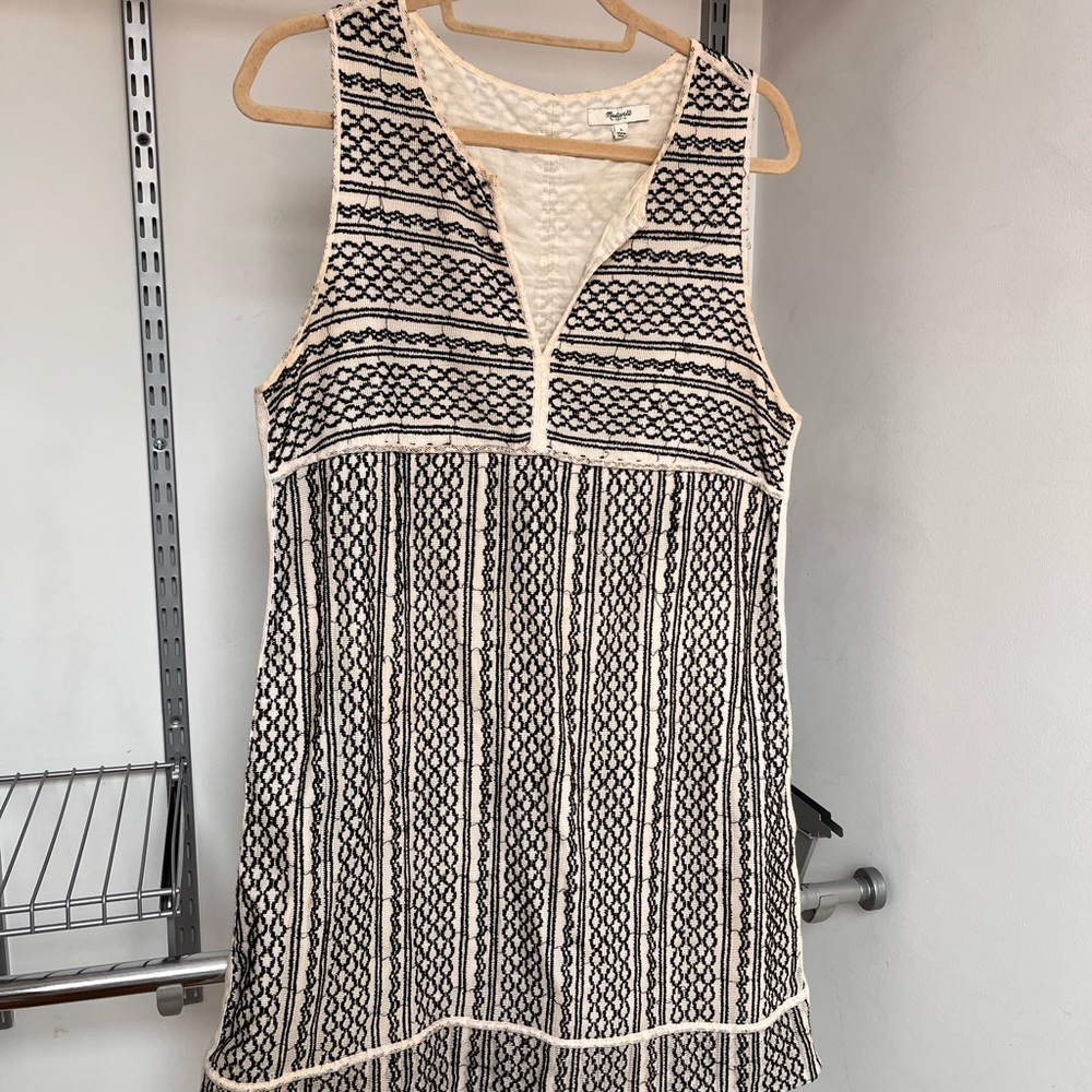 Madewell Black and Cream Patterned Top